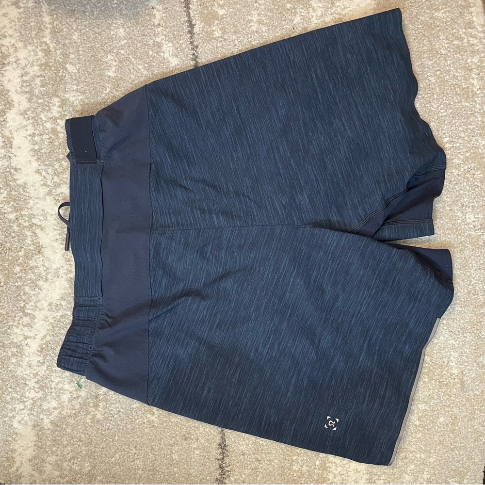 Lululemon Surge Lined Short 6" Heathered Navy Blue Mens XS Running Athletic Gym - Picture 2 of 6